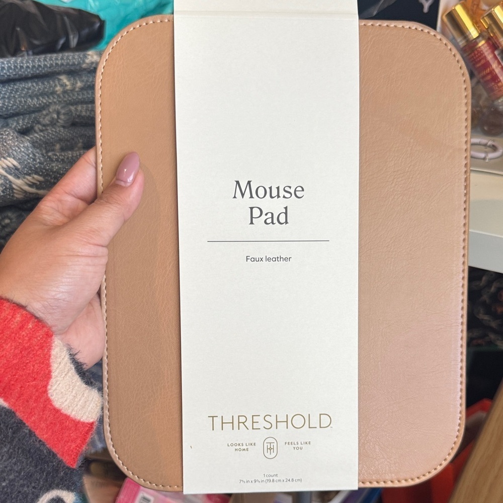 2pcs of Threshold Tan Faux Leather Mouse Pad